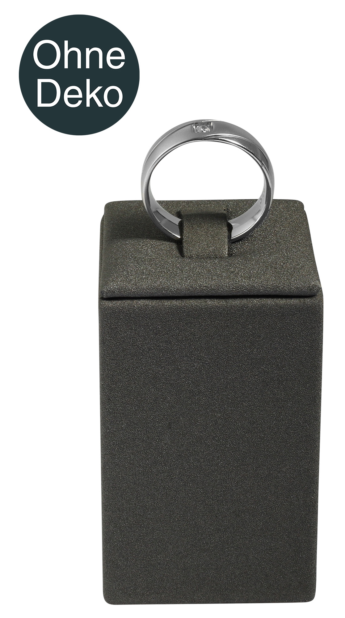 Ringaufsteller (Dekoserie Soft), PU-bezogen, Höhe 6 cm, grau