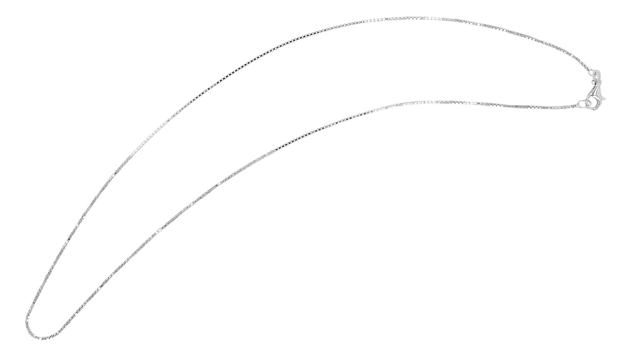 "Vane" 925/- Echt Silber rhodiniert, Veneziakette, 40 cm / 1 mm
