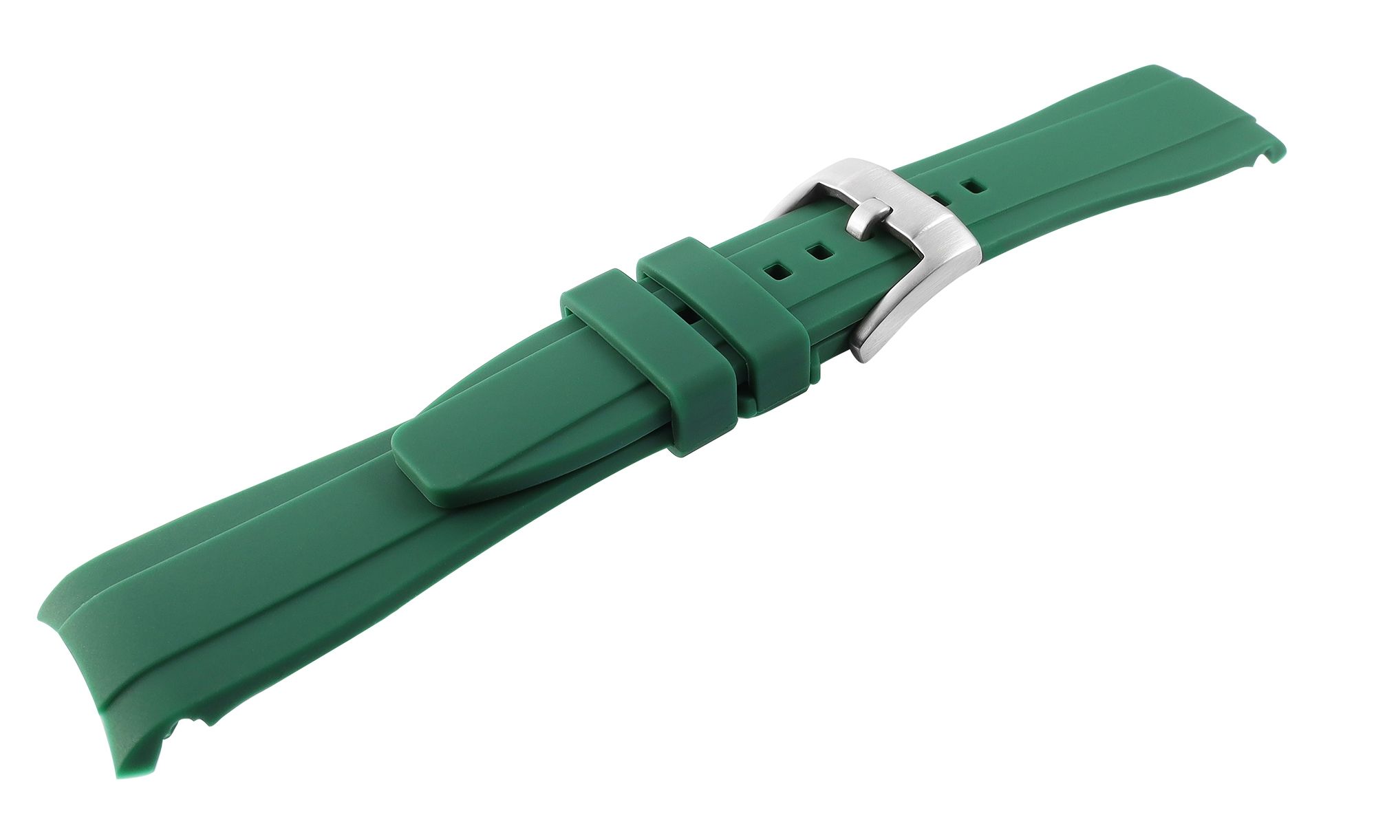 Silikon Uhrenarmband, Dornschließe, grün, 20 mm