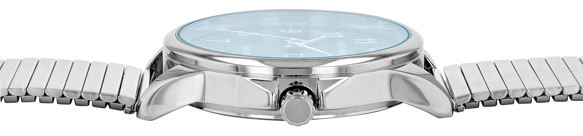 Just Watch "Bruno" Herrenuhr Ø 39 mm, Edelstahl Zugband, silberfarben/ blau