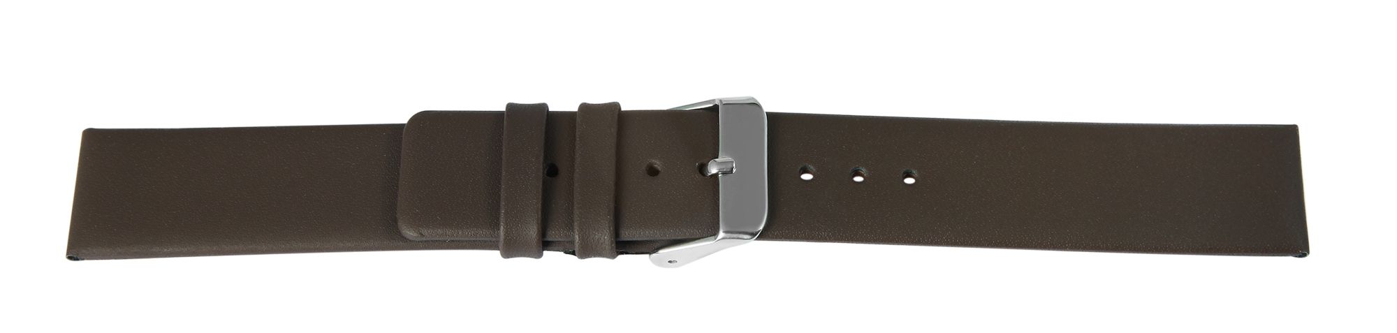 Echtleder-Uhrenarmband, nahtlos, dunkelbraun, 20 mm