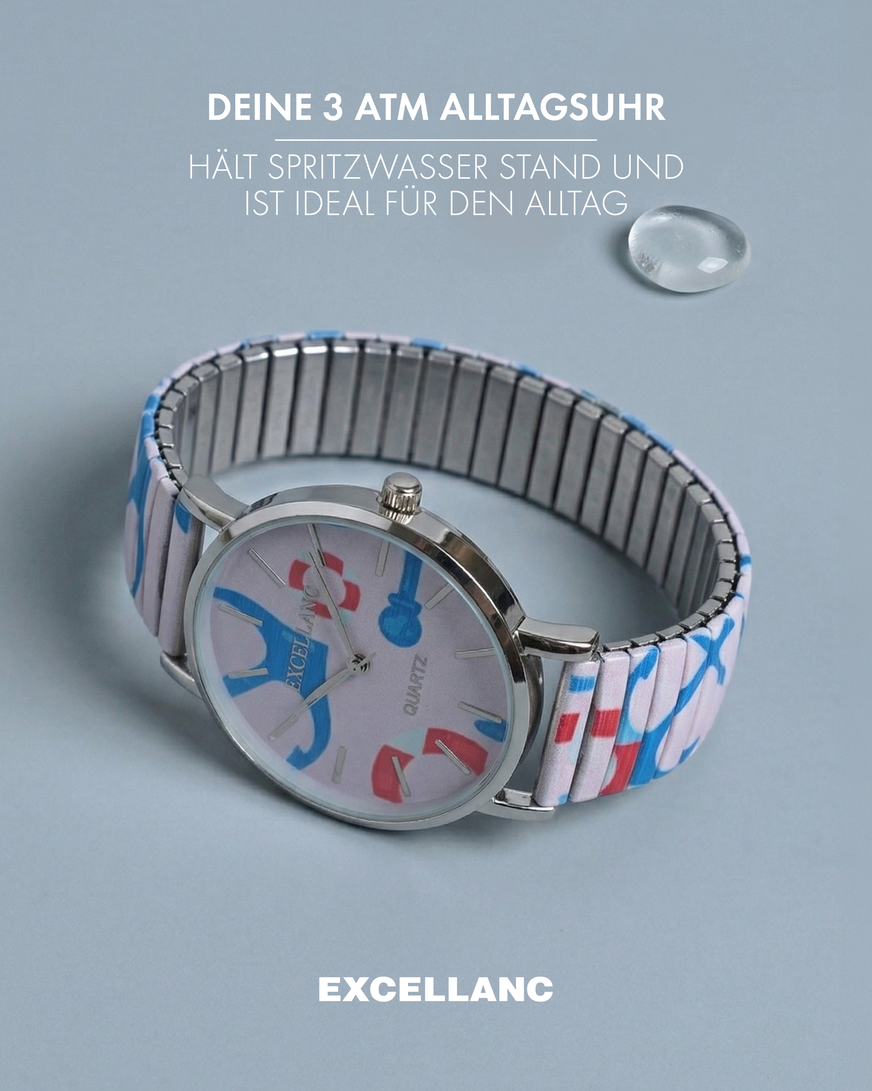 Excellanc Damenuhr mit Edelstahlzugband