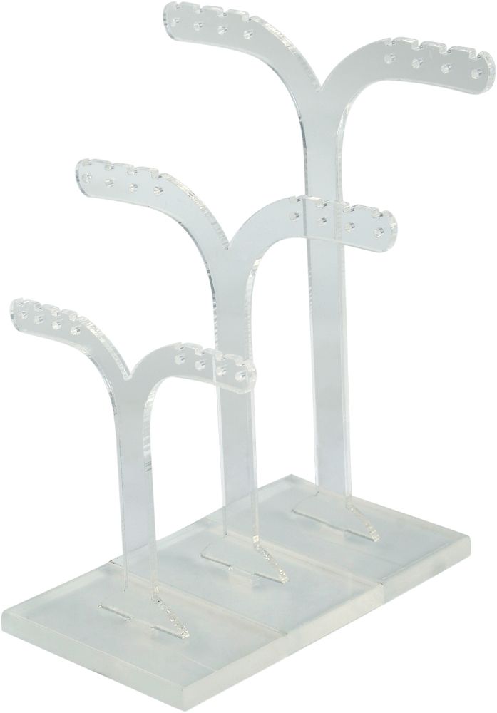 Ohrring-Aufsteller, transparent 3er Set (ohne Deko)