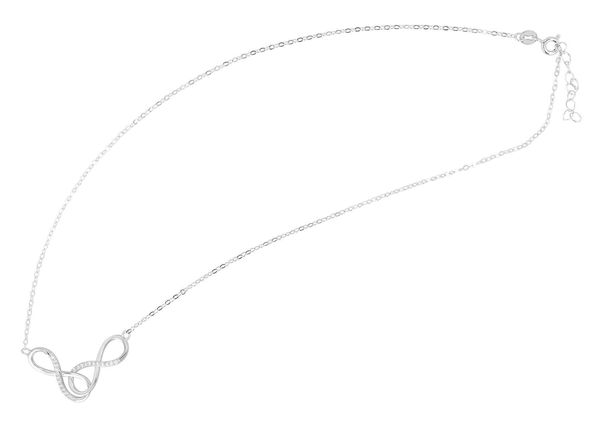 "Quinn" - Kette mit Infinity Anhänger, 925/- Echt Silber, 43+3 cm