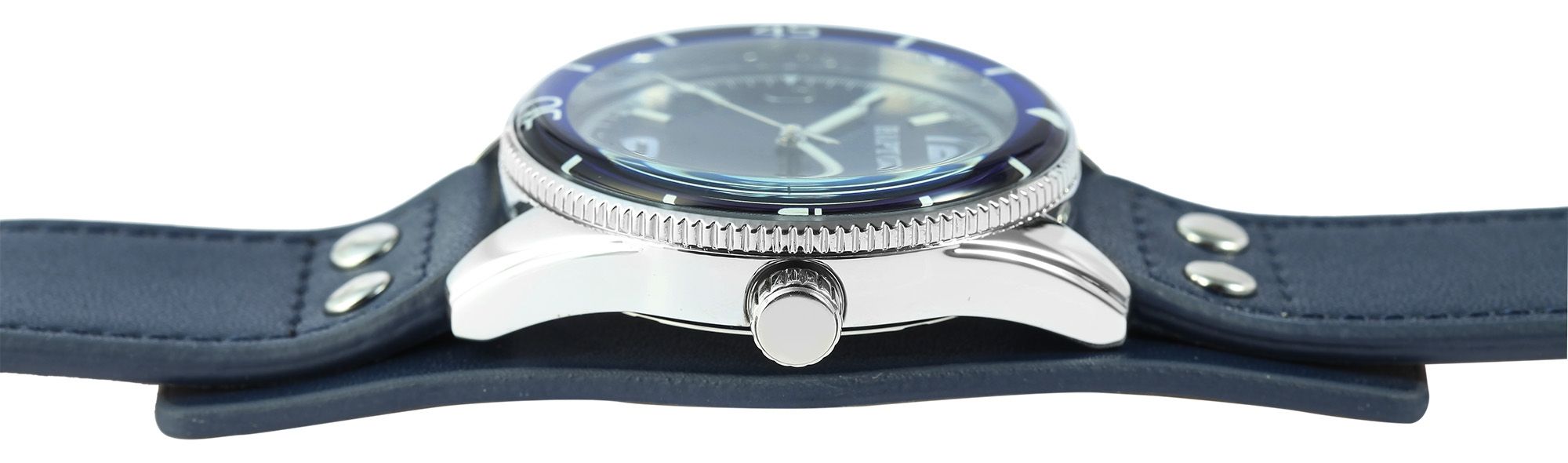 Raptor Herrenuhr "Gabin" Echtlederarmband, blau