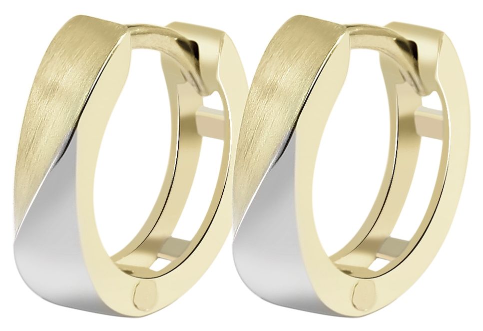 Gold Klapp-Creolen, 375er 9 Karat, bicolor