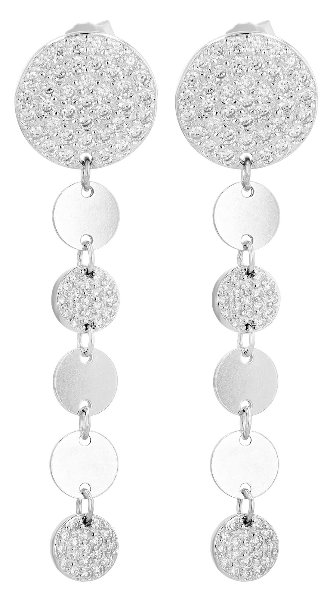 "Kerry" 925/- Echt Silber Ohrhänger mit Zirkonia, silberfarben rhodiniert
