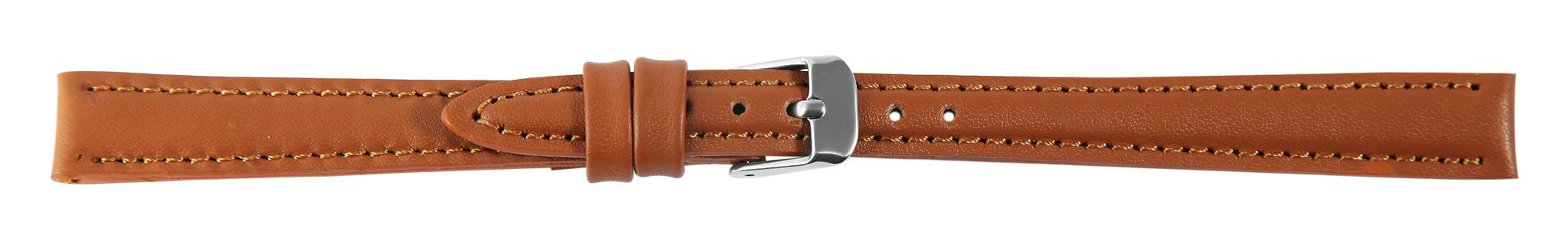 Echtleder-Uhrenarmband mit Naht, braun, 10 mm