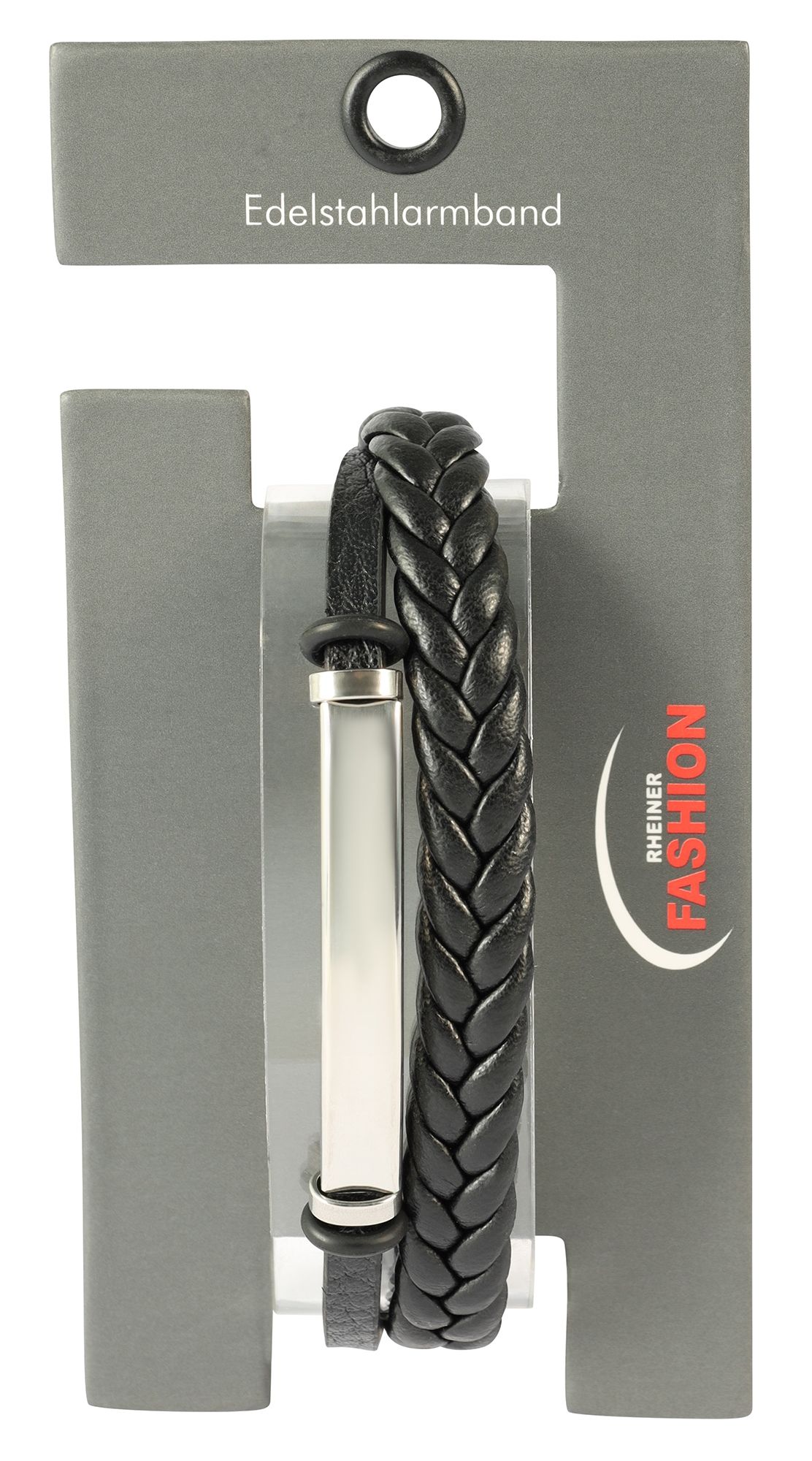 "Niklas" 19cm, Armband aus Lederimitat mit Gravurplatte, doppelt