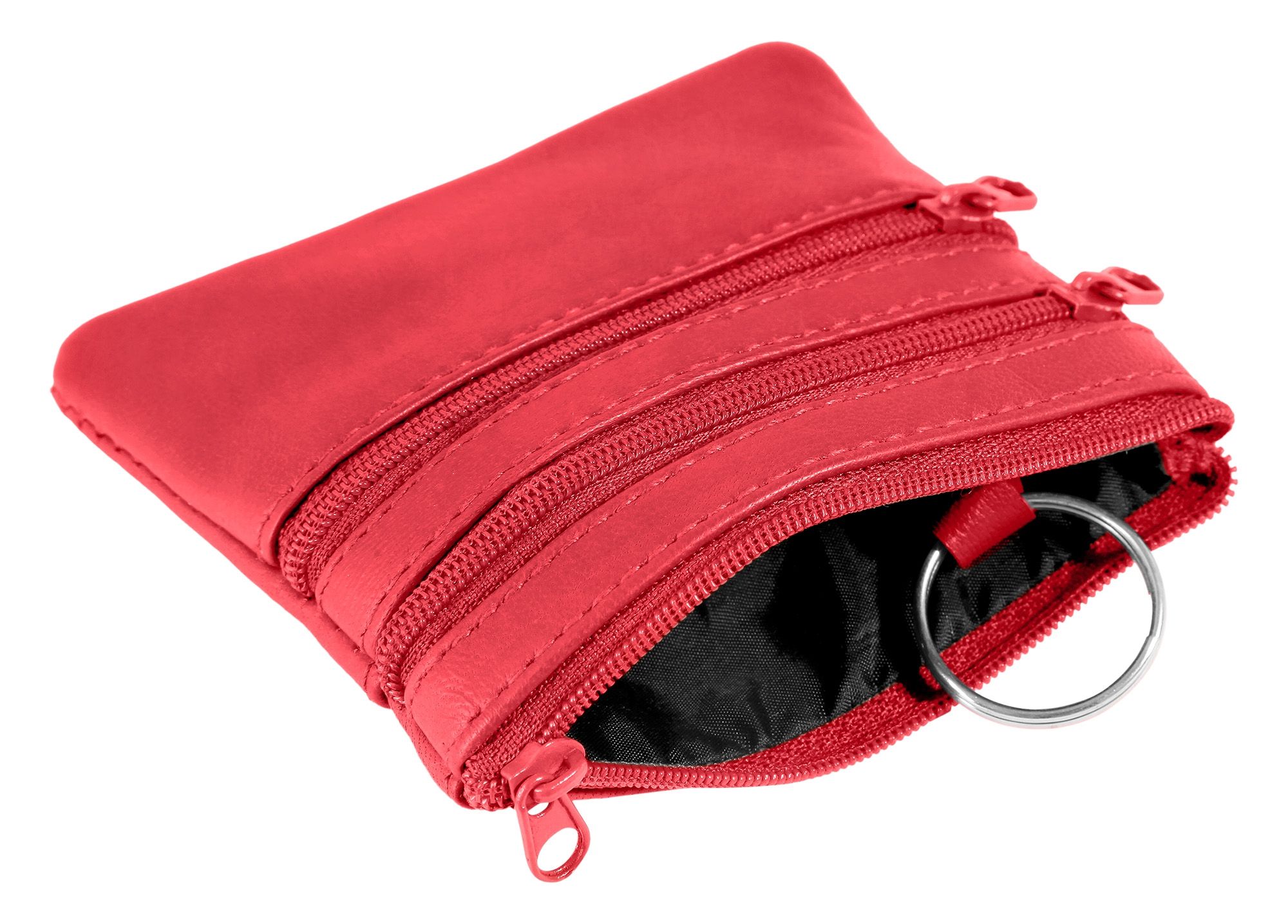 Leonardo Verrelli Schlüsselbeutel aus Echt Leder, rot