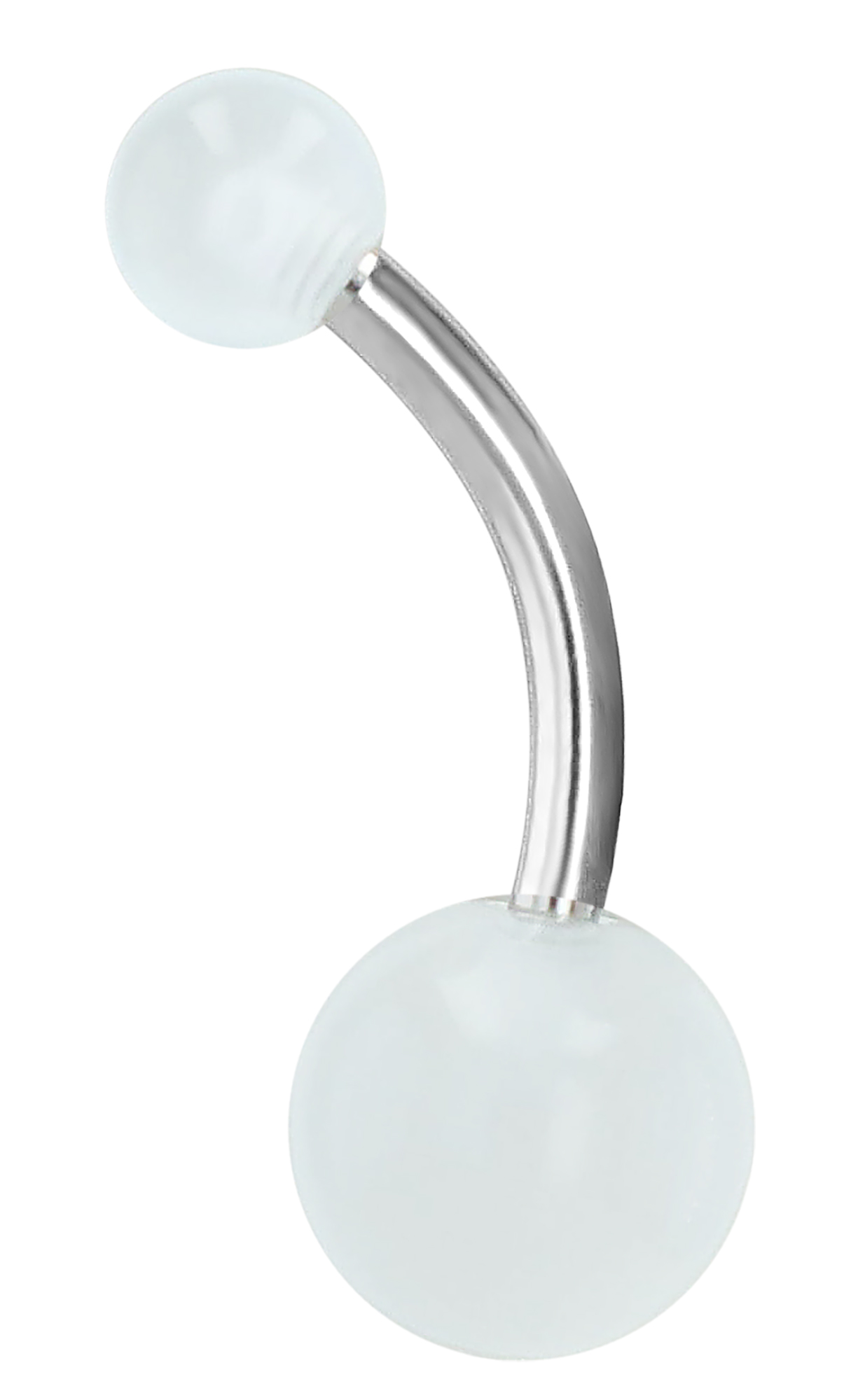 "Nurdane" Bauchnabelpiercing, VE 6, Edelstahl, Länge 10 mm/ Stärke 1,5 mm, weiß