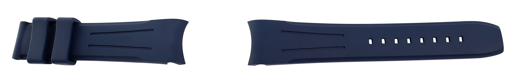 FKM Kautschuk-Uhrenarmband, Dornschließe, 20 mm, dunkelblau, (FKM= Fluorelastomer-Kautschuk)