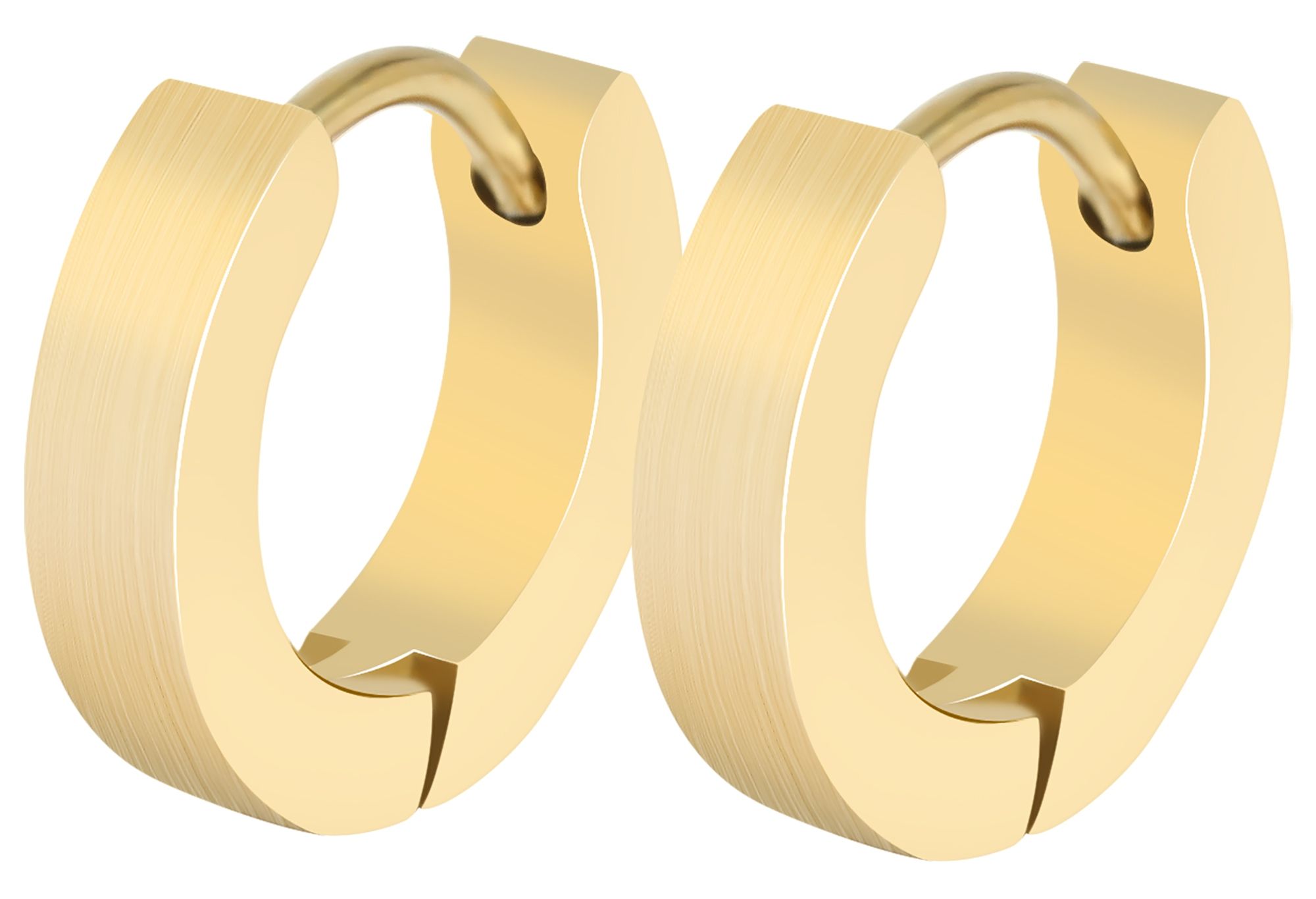 "Inu", Edelstahl Creolen, Ø 9mm/ 3mm, goldfarben
