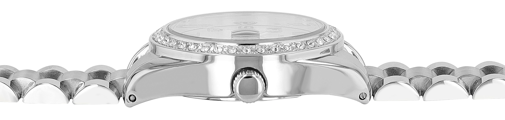 Just Watch Damenuhr "Emmi", Edelstahlband, Ø 33 mm, silberfarben/weiß