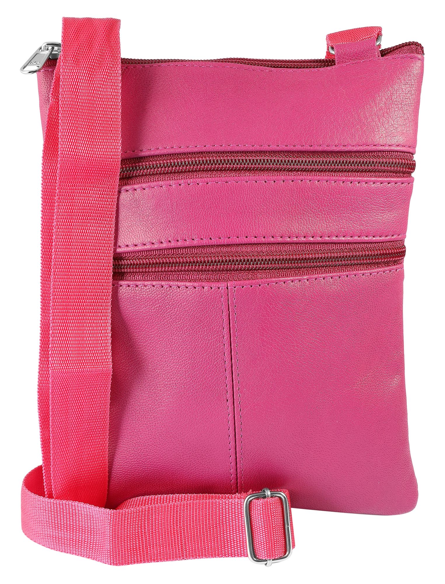 Steinmeister Echtledertasche, magenta