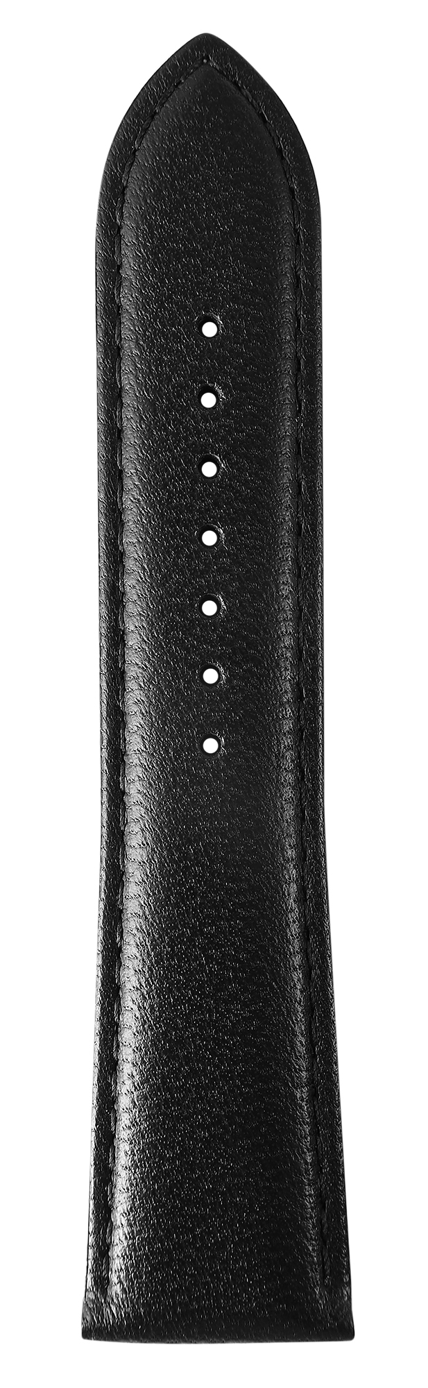 Gr 22 mm Uhrenarmband aus Echtleder in schwarz, genäht