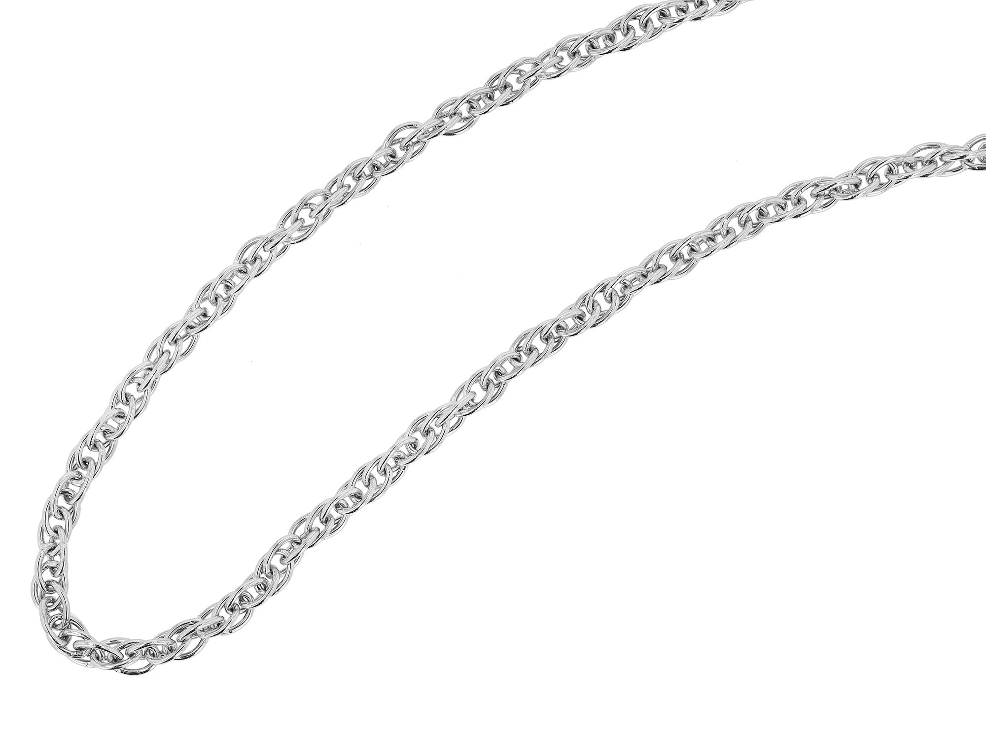 Akzent Edelstahl Damen Kordelkette, Länge: 40 cm / Stärke: 2 mm