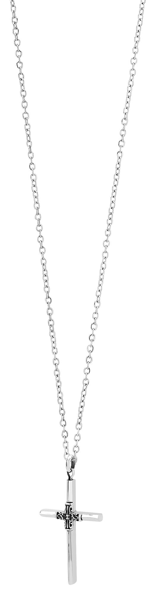 "Alaric"  925er Echt Silber Anhänger - Kreuz mit Ornament, rhodiniert