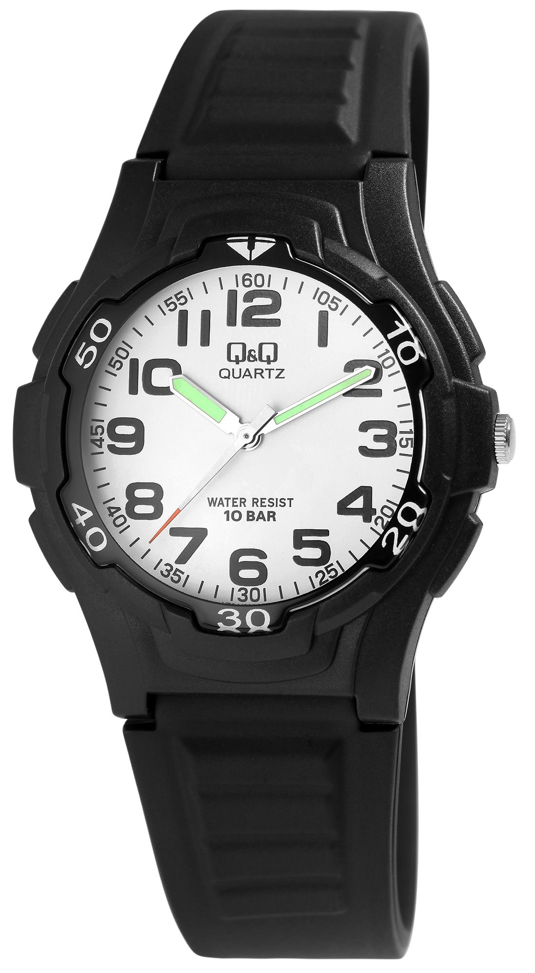 Q&Q Herrenuhr mit Silikonarmband, Ø 40 mm, schwarz/ weiß