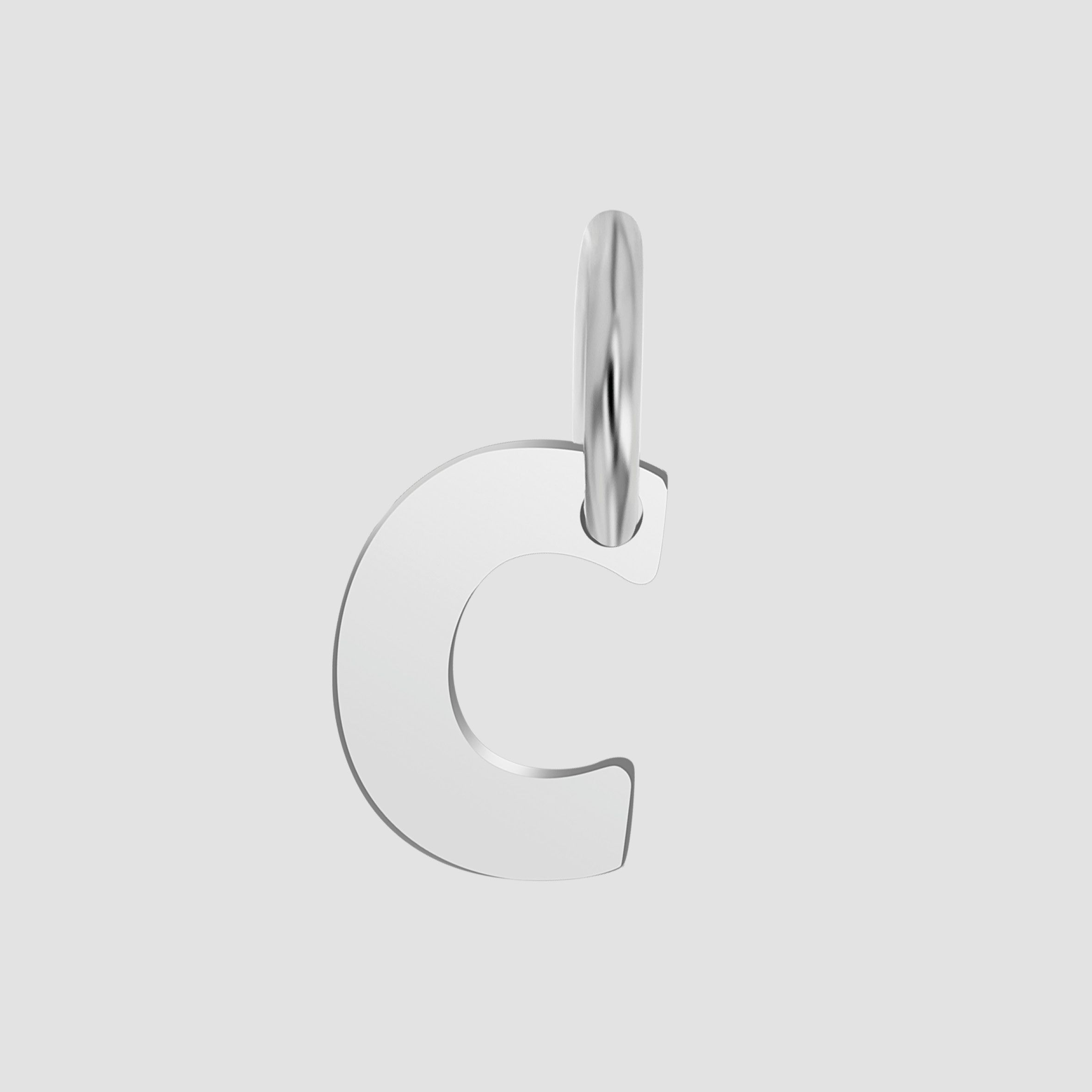 "Feinsil" 925/- Echt Silber Anhänger C, Buchstaben/ Initialien, rhodiniert