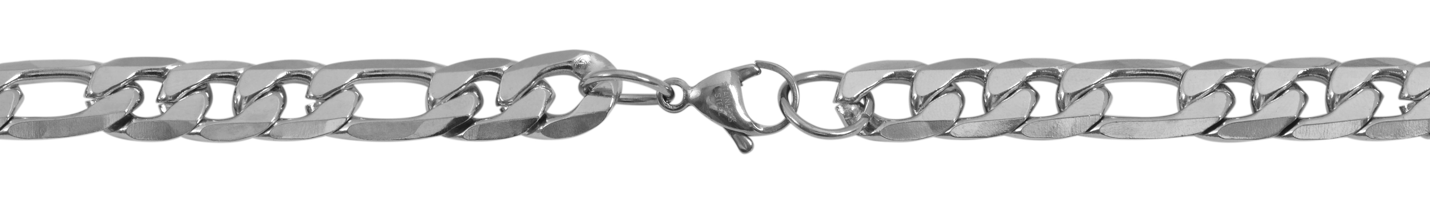 "Maikaio" Figarokette, Edelstahl, Breite, silberfarben, 60 cm/ 10 mm