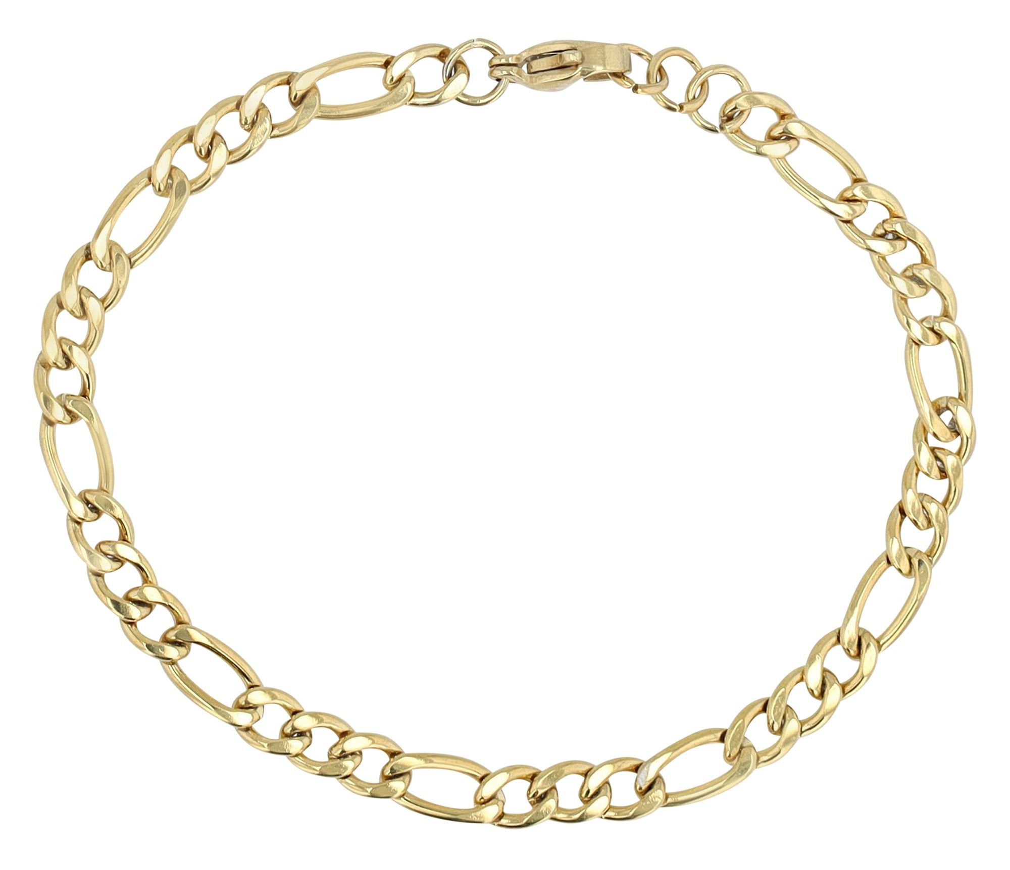 "Clarinha" Figaro-Armband aus Edelstahl, 18 cm/ 4,5 mm, goldfarben