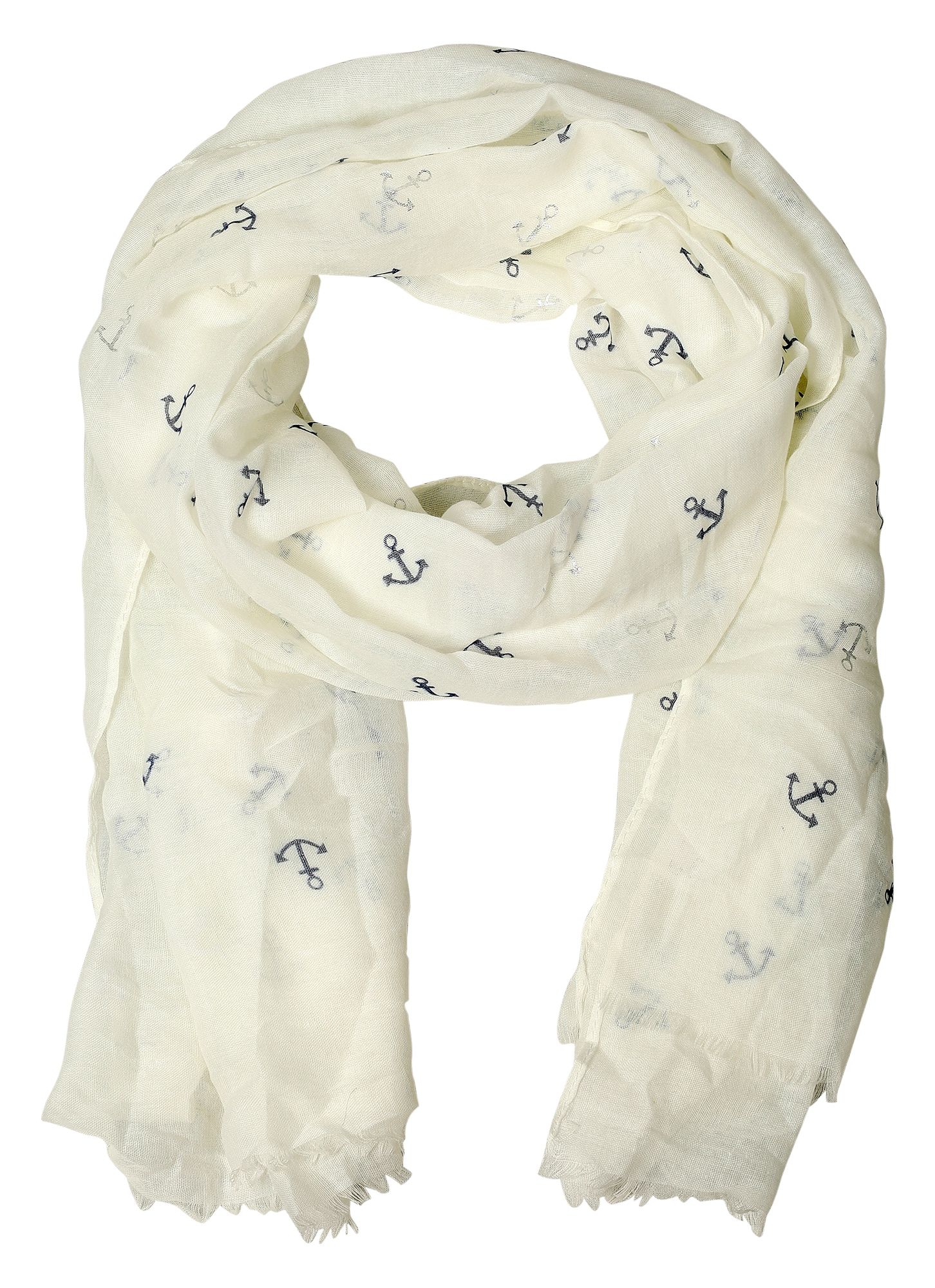 Schalpaket farblich sortiert, 100% Polyester, VE 12, 185 x 70 cm, maritim, Silberner Anker