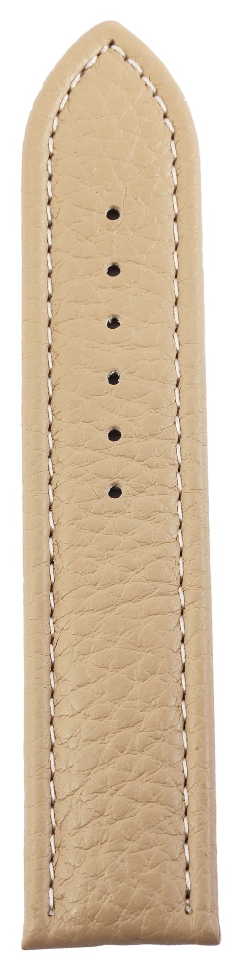 Echtleder-Uhrenarmband, beige, Faltschließe, 24 mm