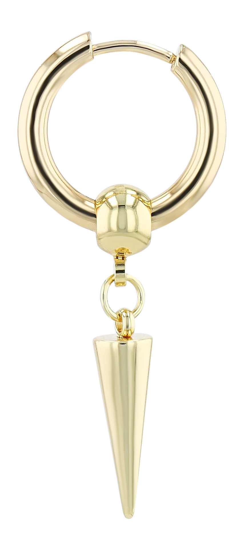 "Mewtwo", Unisex Klapp-Creole, Edelstahl, goldfarben, Ø 12 mm