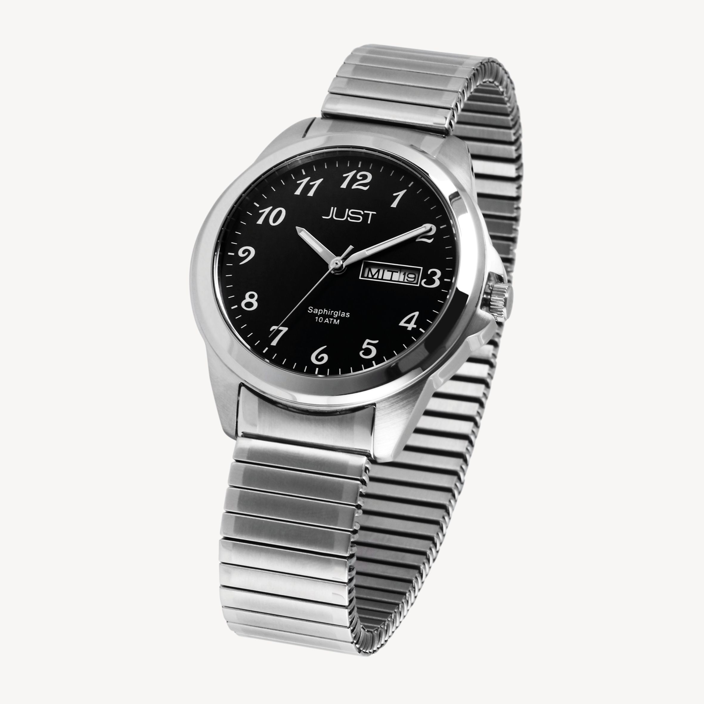 Just Herrenuhr Edelstahl Zugband silberfarbig