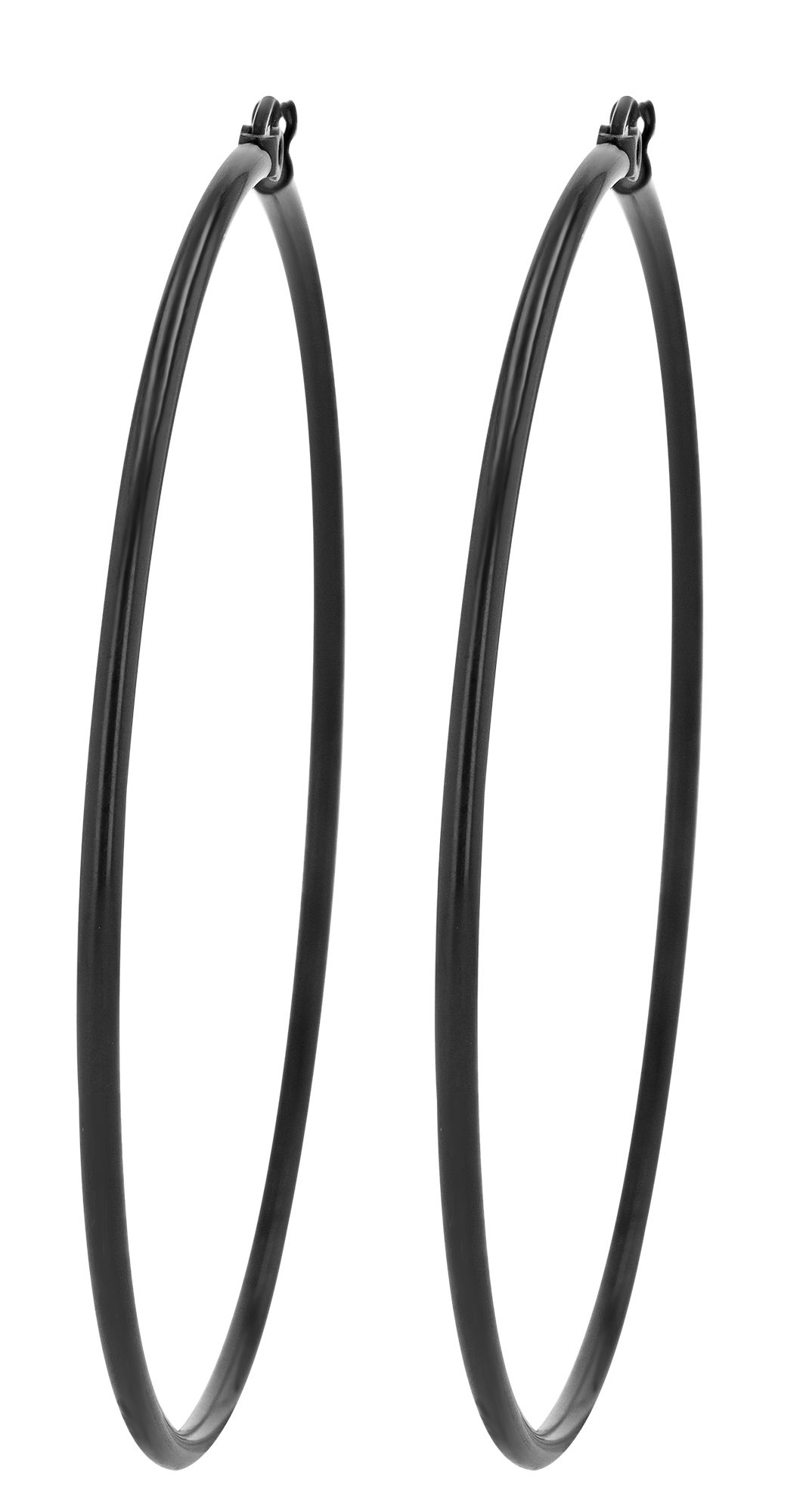 Akzent Creolen, Edelstahl, schwarz, Ø 60 mm