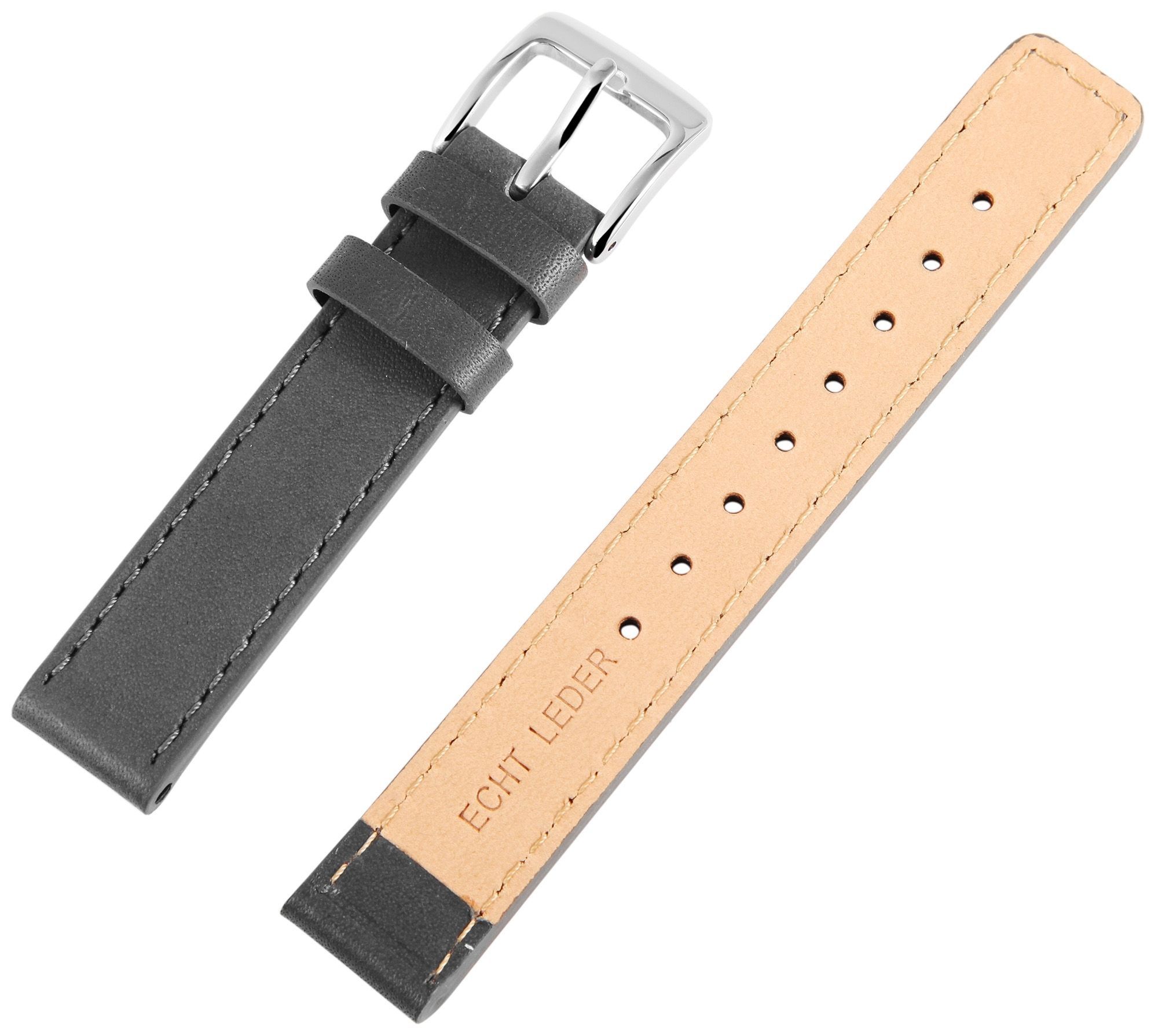 Echt Lederarmband, 16 mm, grau