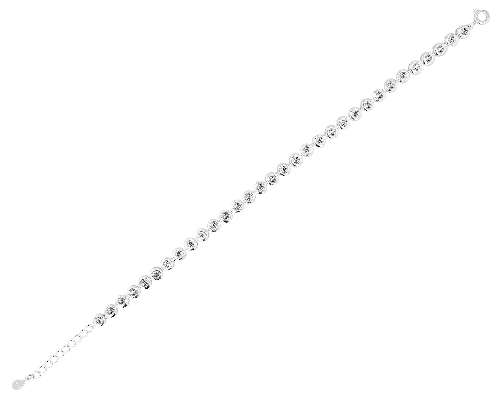 "Polina" 925/- Echt Silber Armband, 18 + 3 cm, rhodiniert