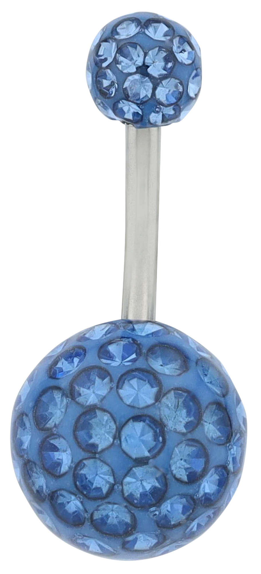 "Arla" Edelstahl-Bronze Bauchnabelpiercing, Länge 10,5 mm/ Stärke 1,8 mm, blau