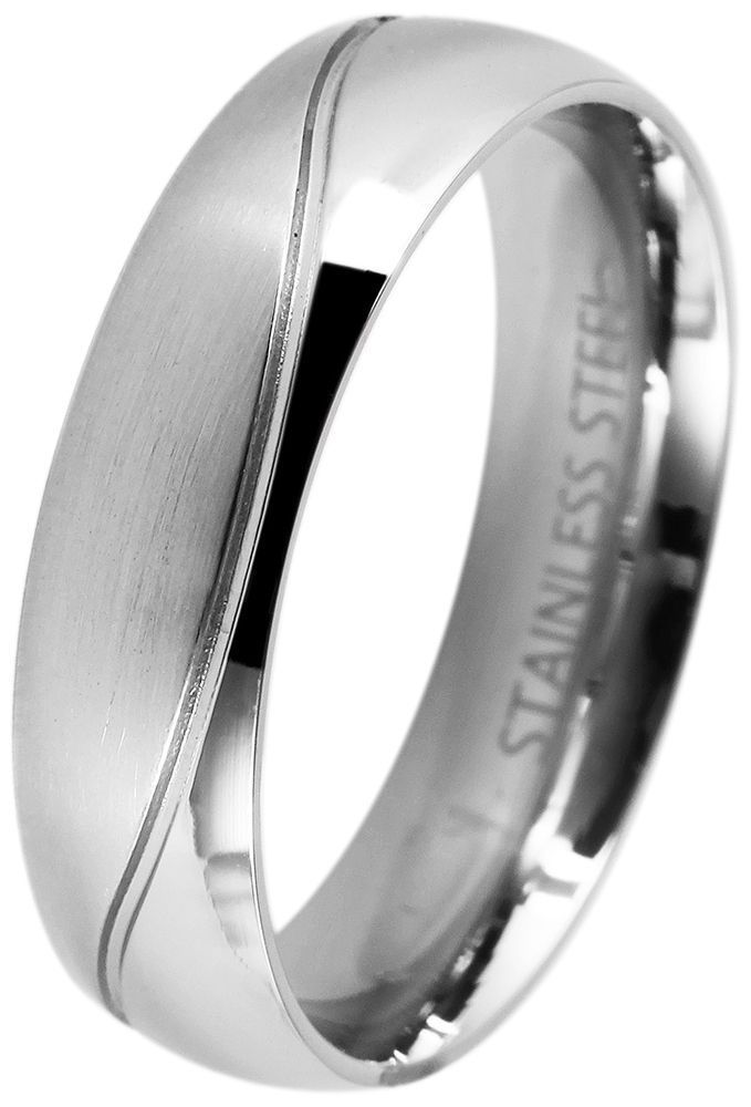 "Natural View" Herren-Partnerring aus Edelstahl, silberfarbig, Gr. 56