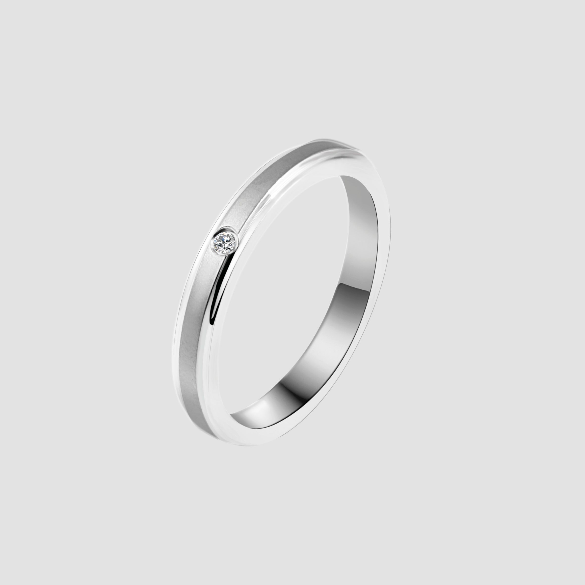 "Elegant Simplicity" Damen-Partnerring aus Edelstahl, silberfarben, Gr. 62