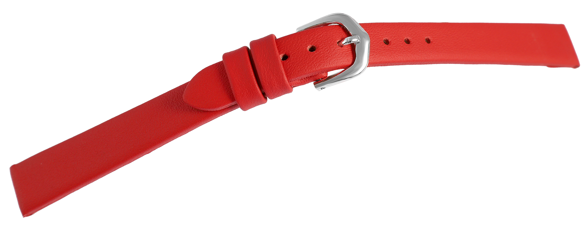 Echtleder-Uhrenarmband, nahtlos, rot, 12 mm