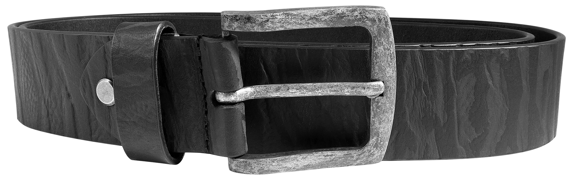Leonardo Verrelli Echtleder Gürtel, schwarz, kürzbar, 120 cm