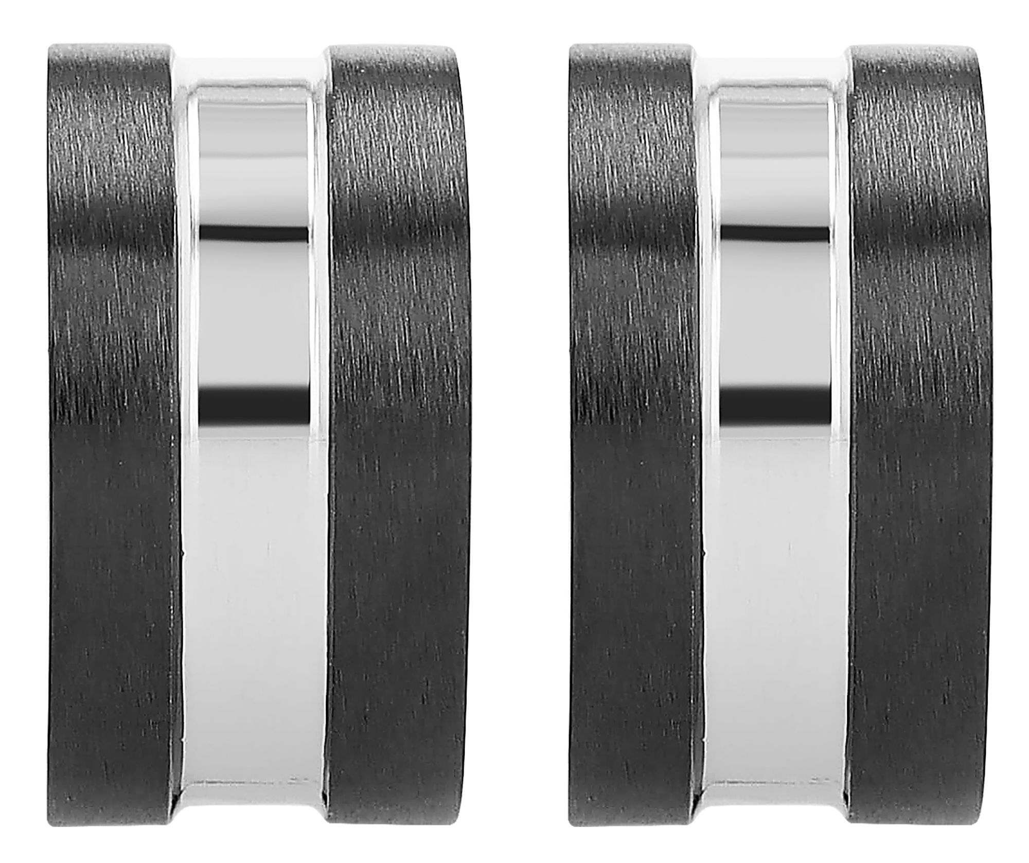"Mex" Edelstahl Klapp-Creolen Ø 9 mm, bicolor (silberfarben/ schwarz)