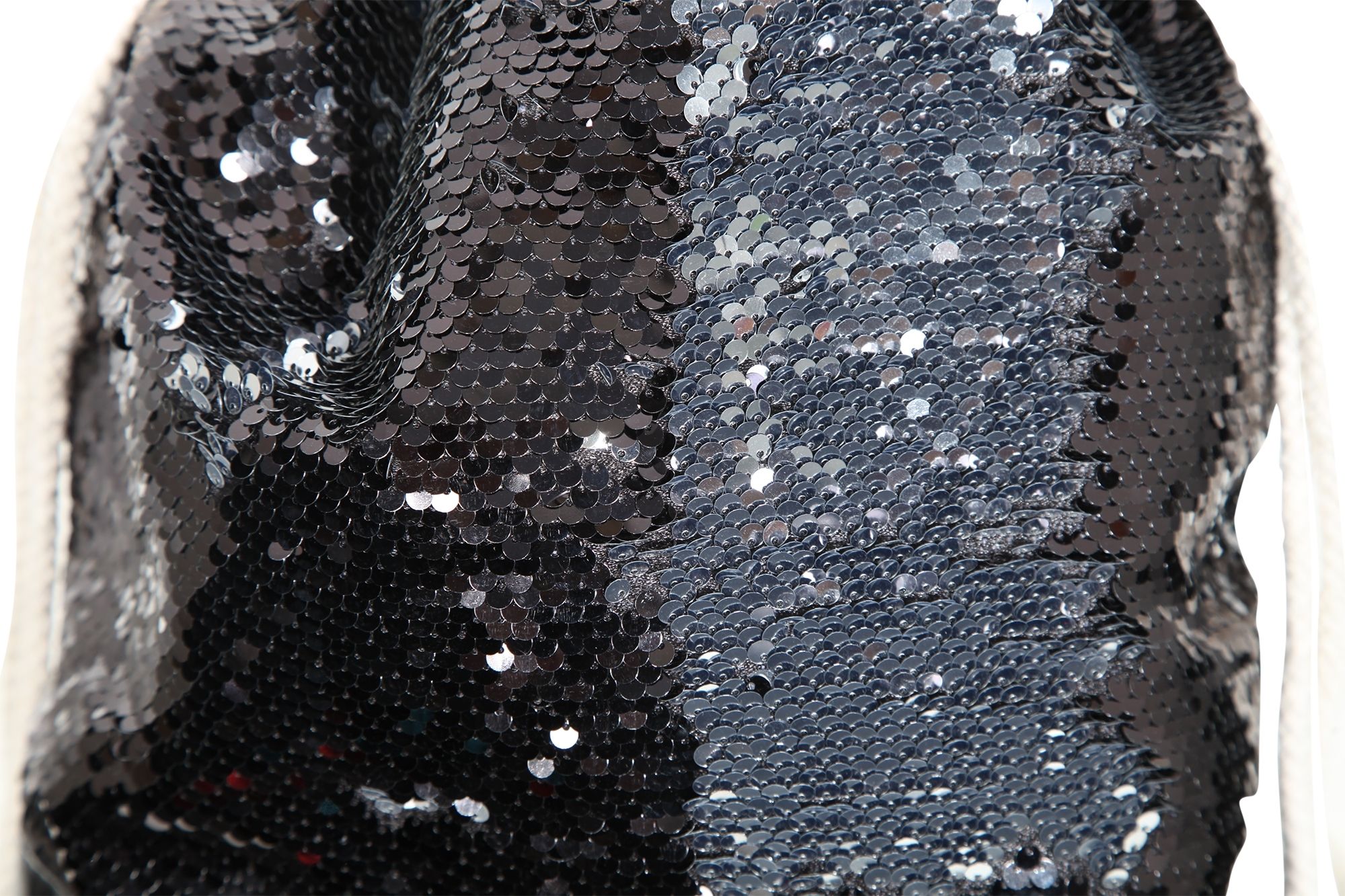 Trend Turnbeutel aus Lederimitat mit wendbaren Pailetten in Schwarz