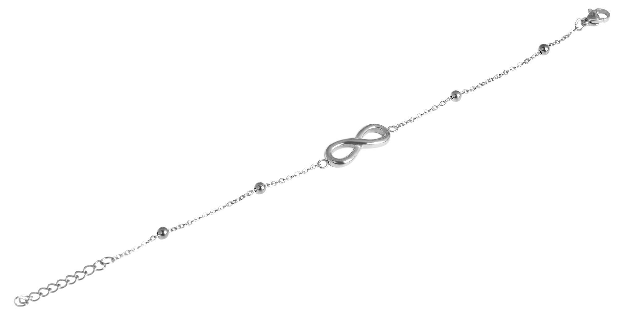 Akzent Armband aus Edelstahl, Infinity-Symbol, silberfarben, 17 cm