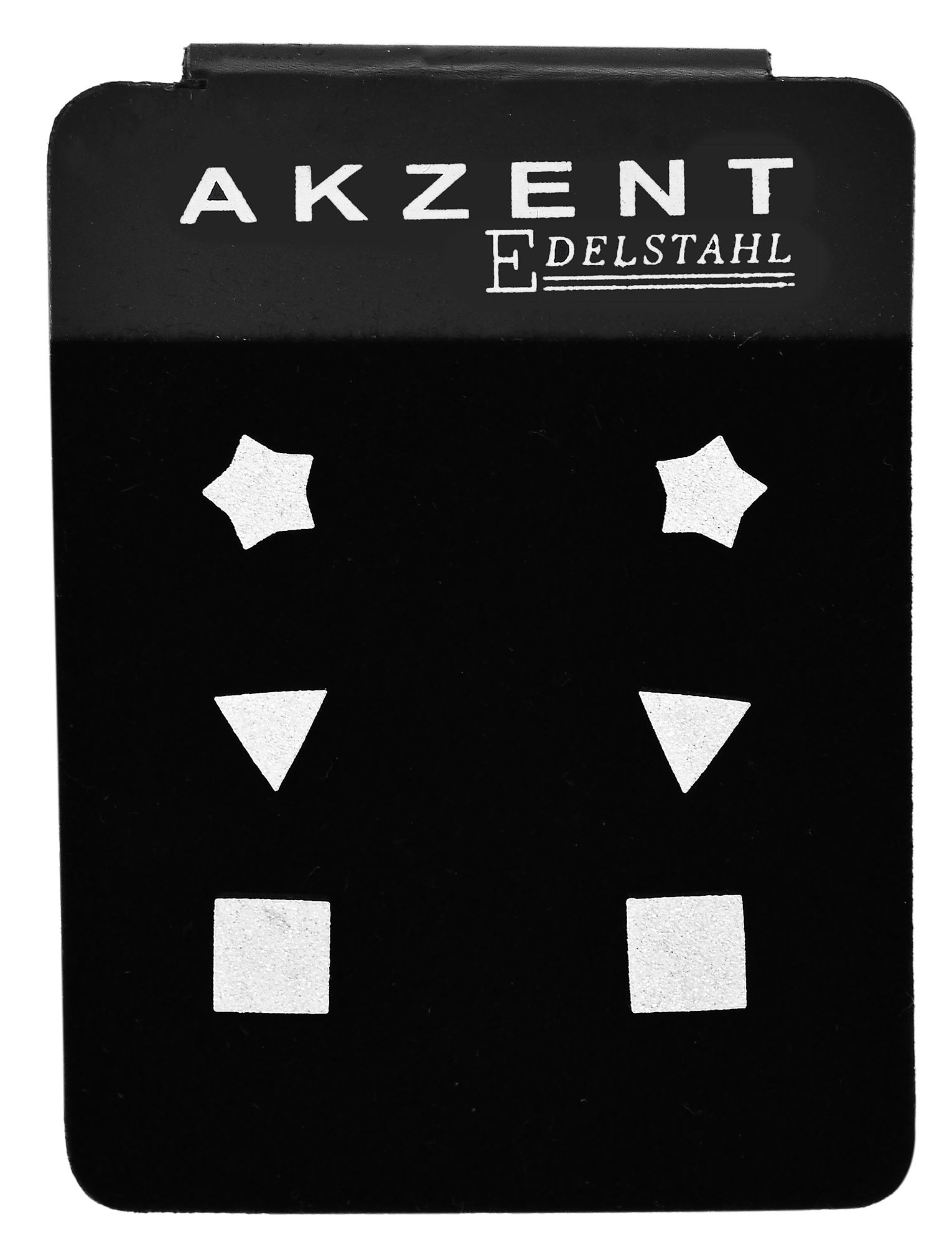 Akzent Edelstahl Ohrstecker 3er Set, verschiedene Motive, silberfarbig