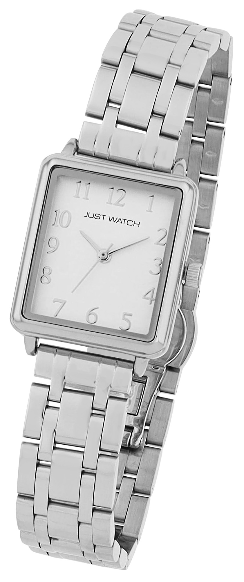 Just Watch "Colette" Damenuhr mit Edelstahl Gliederarmband, Rechteckig, silberfarben