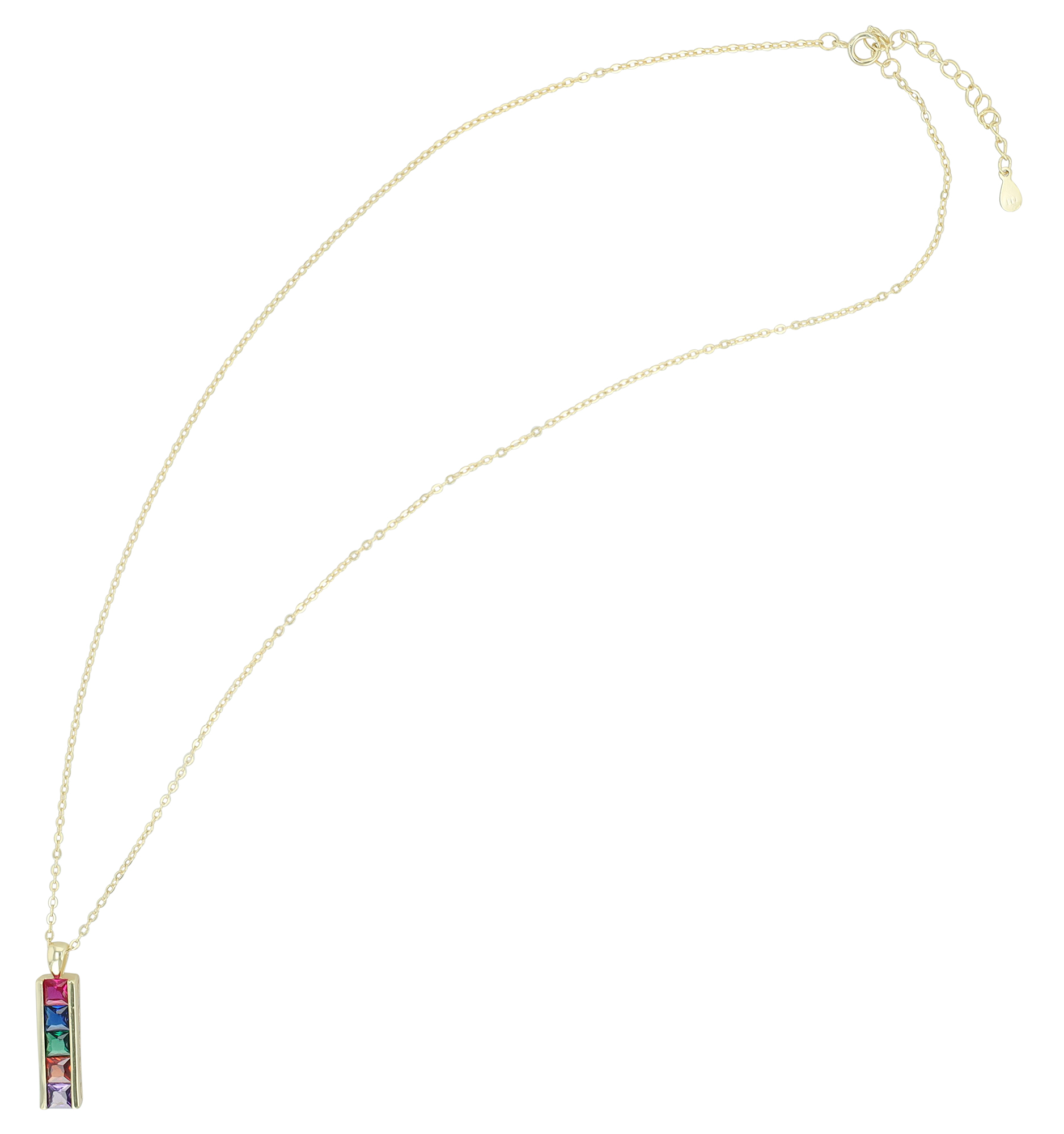 "Lamina" 925/- Echt Silber Kette mit Anhänger 43+5 cm, vergoldet