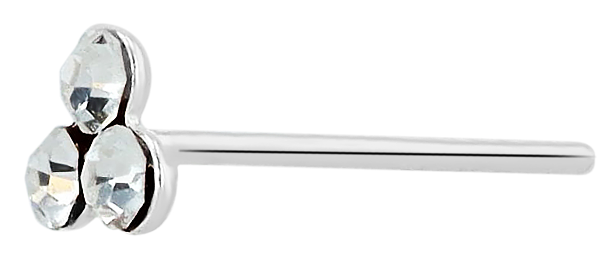 "Volkerdine" I-förmiger Nasenstecker/ Nasenpiercing , 925/- Echt Silber, rhodiniert, VE-20 Stück