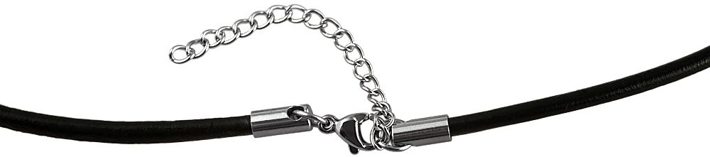 Akzent Echtleder Kette mit Anhänger, Länge: 25 cm / Stärke: 3 mm