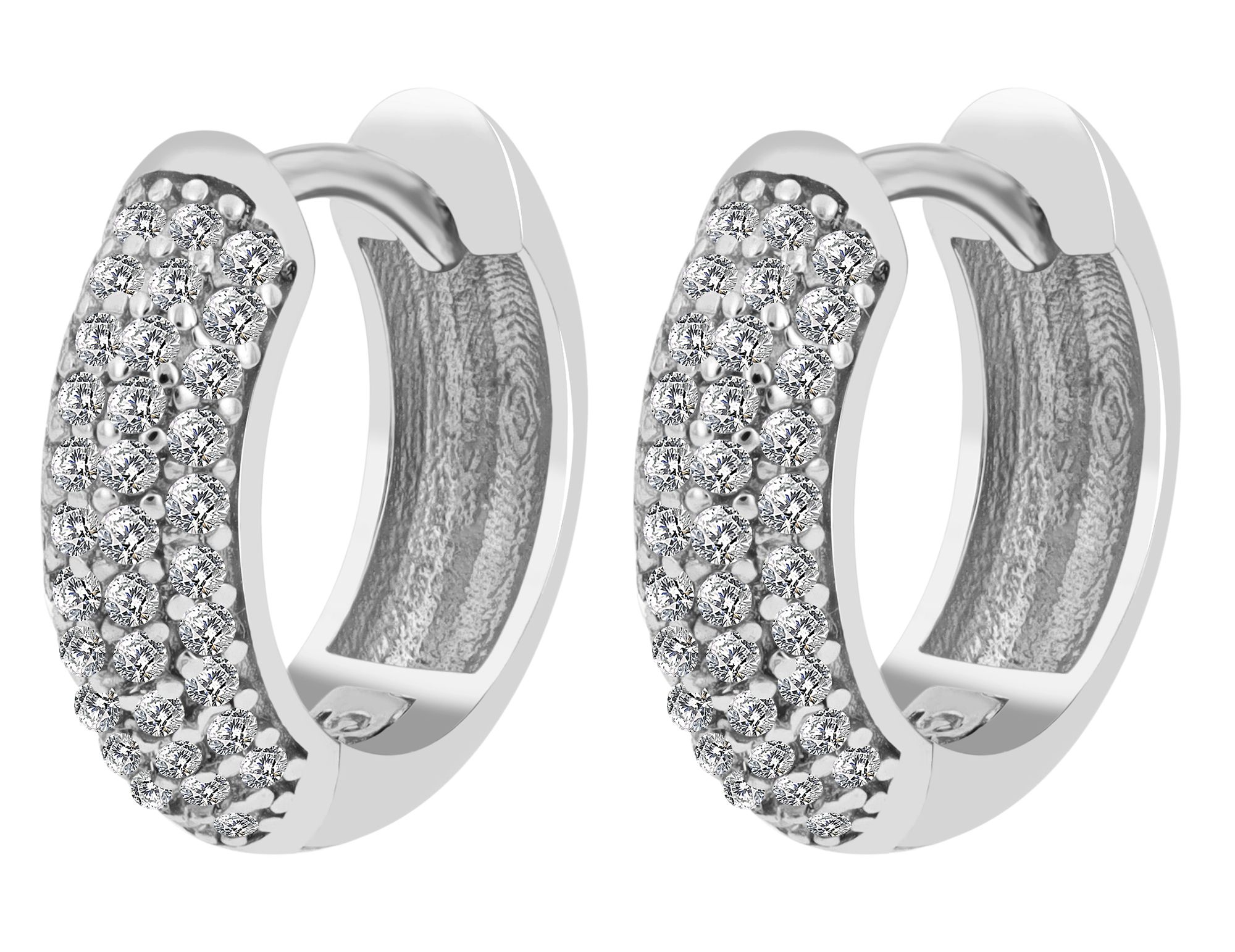 925/- Sterlingsilber Klapp-Creolen "Gladiola", rhodiniert