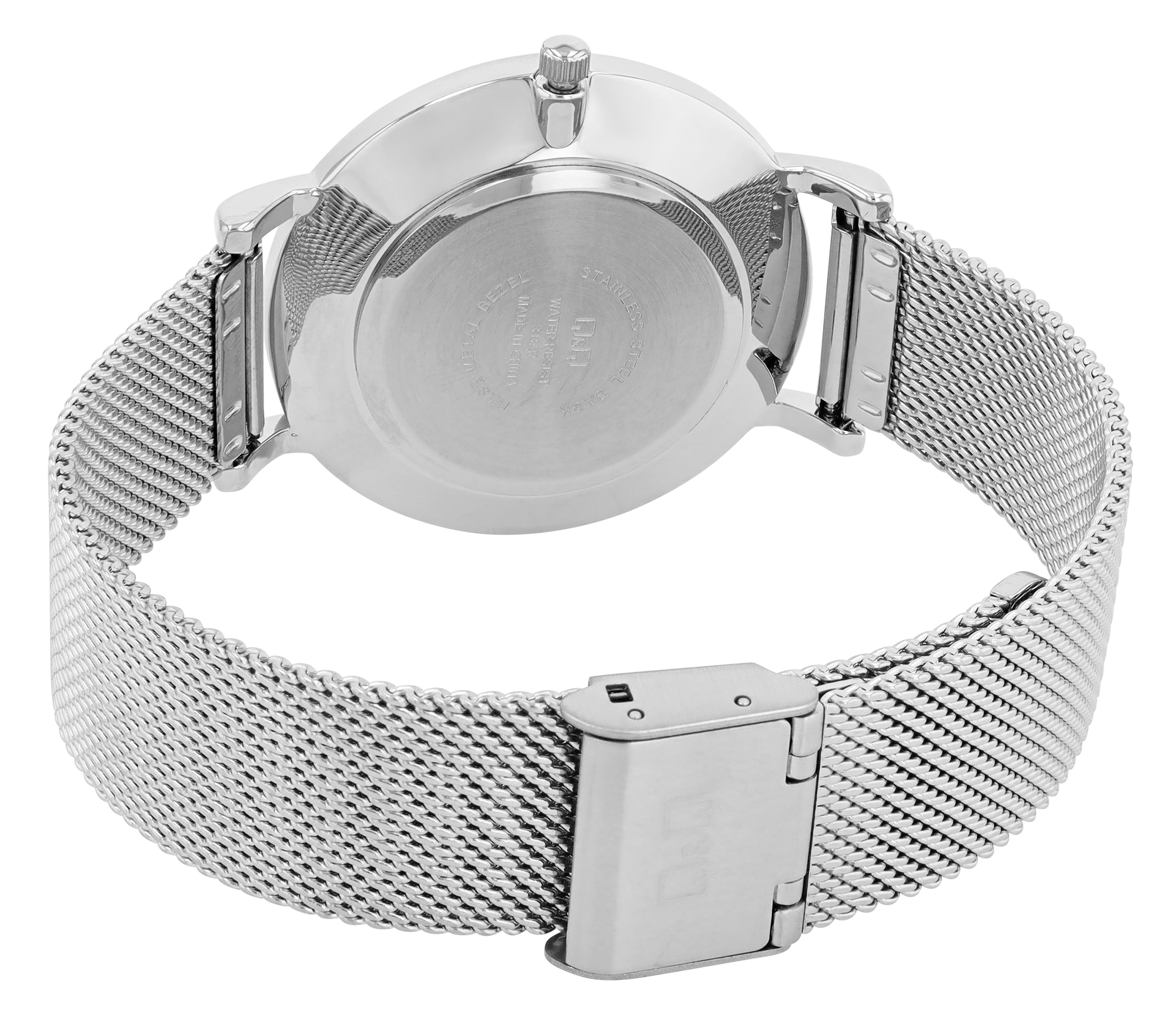 Q&Q Herren mit Milanaiseband, Edelstahl, Ø 40 mm, silberfarben