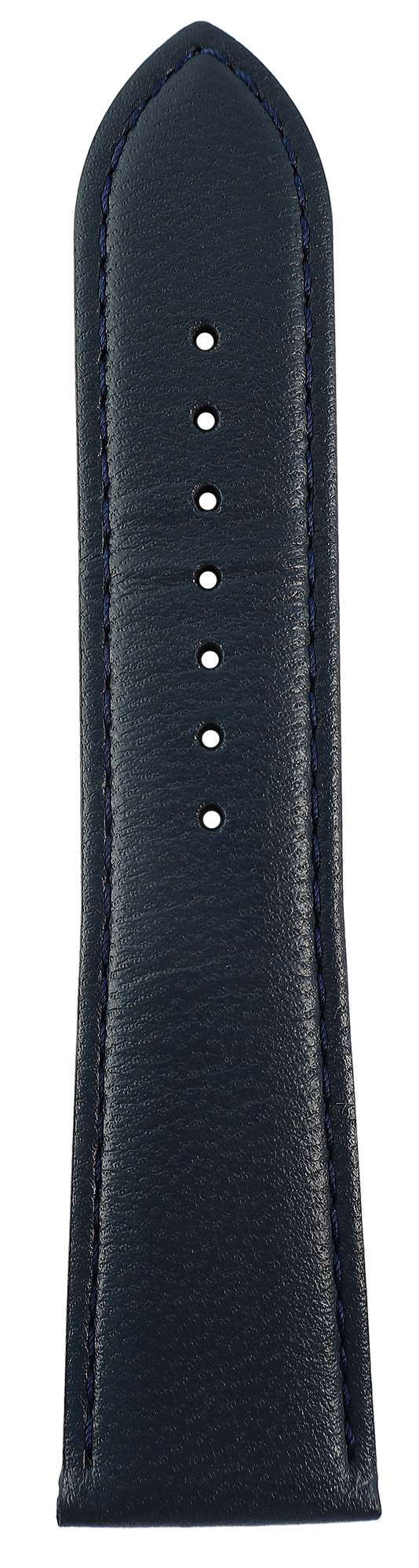 Gr 20 mm Uhrenarmband aus Echtleder in dunkelblau, genäht