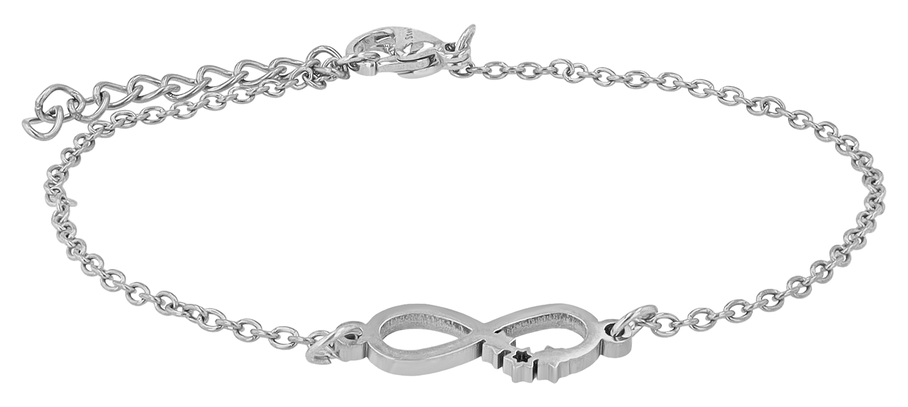 Akzent Infinity-Armband aus Edelstahl, silberfarben